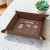 Empty Your Pockets, Fill Our Hearts - Family Personalized Custom Leather Valet Tray - Father's Day, Gift For Dad, Grandpa
