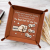 Dad’s Pocket Drop Zone - Family Personalized Custom Leather Valet Tray - Father's Day, Gift For Dad, Grandpa