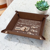 Dad’s Pocket Drop Zone - Family Personalized Custom Leather Valet Tray - Father's Day, Gift For Dad, Grandpa