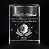 Custom Photo Love Never Leaves, It Lights Up Forever - Memorial Personalized Custom 3D Crystal Photo Laser Engraved, Crystal Candle Holder - Sympathy Gift For Pet Owners, Pet Lovers