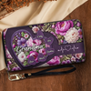 Grandma’s Heart, Where Love Always Blooms - Family Personalized Custom Leather Long Wallet - Mother's Day, Gift For Mom, Grandma