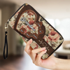 The Heart Of The Family - Family Personalized Custom Leather Long Wallet - Mother's Day, Gift For Mom, Grandma