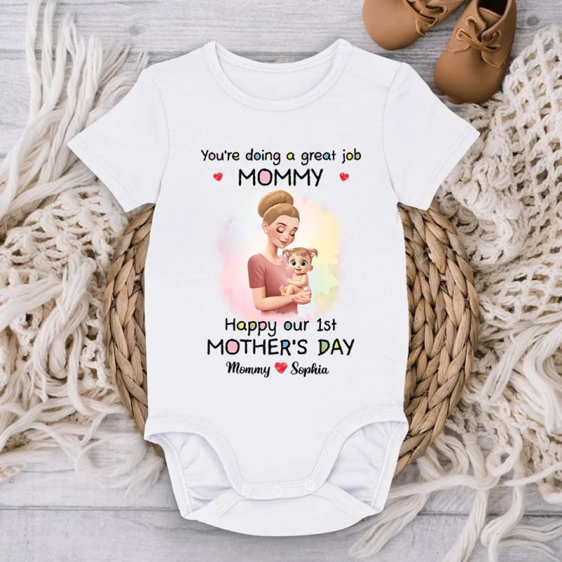 You're My Hero, Mommy - Family Personalized Custom Baby Onesie - Mother's Day, Baby Shower Gift, Gift For First Mom