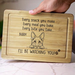 Custom Name Funny Dog Watching Gifts for Pet Lovers - Personalized Cutting Board