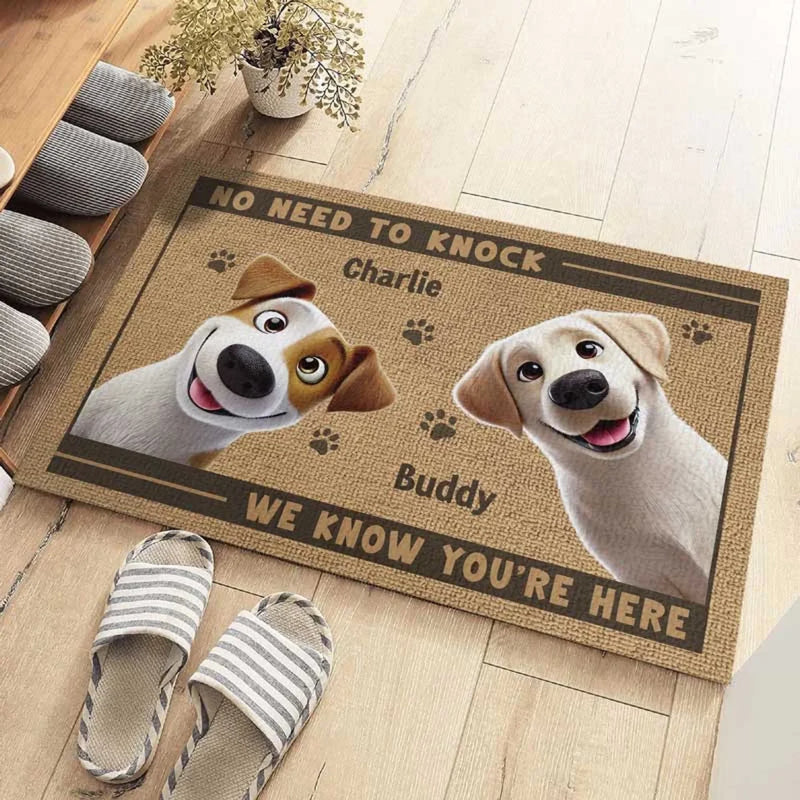 Paws Before People In This Happy Home - Dog & Cat Personalized Custom Home Decor Decorative Mat - New Arrival, House Warming Gift For Pet Owners, Pet Lovers