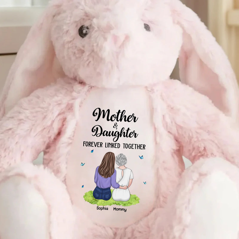A Bond That Time Can’t Break - Family Personalized Custom Easter Bunny Plush - Mother's Day, Gift For Mom, Daughter