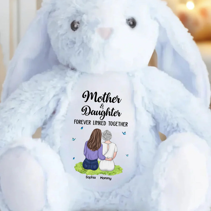 A Bond That Time Can’t Break - Family Personalized Custom Easter Bunny Plush - Mother's Day, Gift For Mom, Daughter