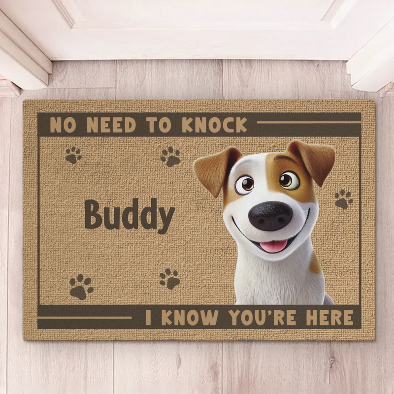 I Know You're Here - Dog & Cat Personalized Custom Home Decor Decorative Mat - New Arrival, House Warming Gift For Pet Owners, Pet Lovers