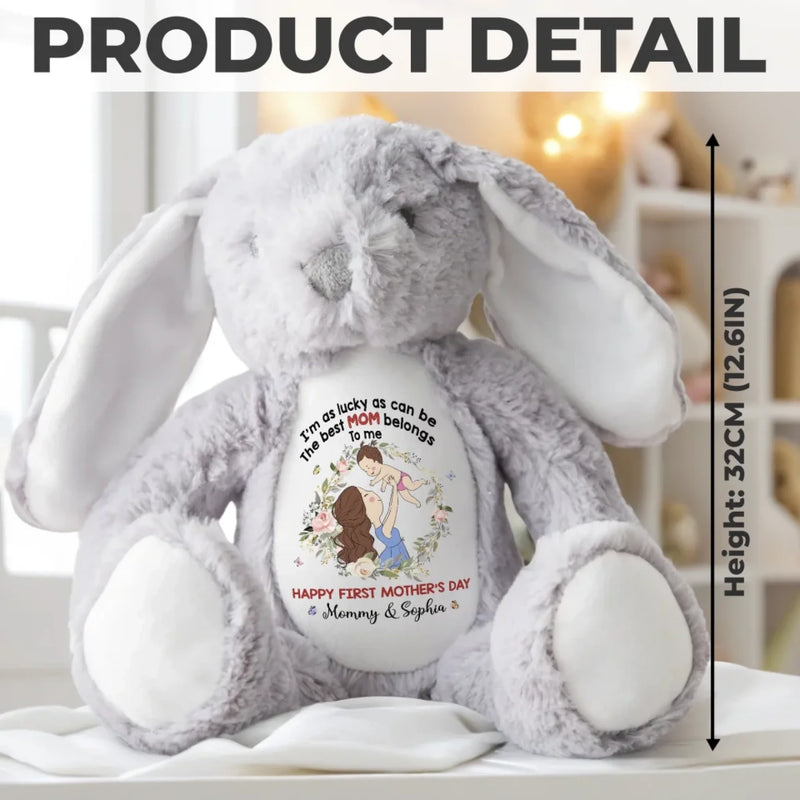 My First Best Friend, My Mommy - Family Personalized Custom Easter Bunny Plush - Mother's Day, Baby Shower Gift, Gift For First Mom