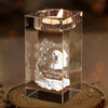 Custom Photo Love That Never Leaves - Memorial Personalized Custom 3D Crystal Photo Laser Engraved, Crystal Candle Holder - Sympathy Gift For Pet Owners, Pet Lovers