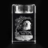 Custom Photo Love That Never Leaves - Memorial Personalized Custom 3D Crystal Photo Laser Engraved, Crystal Candle Holder - Sympathy Gift For Pet Owners, Pet Lovers