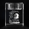 Custom Photo Love That Never Leaves - Memorial Personalized Custom 3D Crystal Photo Laser Engraved, Crystal Candle Holder - Sympathy Gift For Pet Owners, Pet Lovers