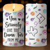 Forever Connected, No Matter The Miles - Bestie Personalized Custom 3D Inflated Effect Printed LED Candle - Gift For Best Friends, BFF, Sisters