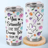 Hearts Connected Across The Miles - Family Personalized Custom 3D Inflated Effect Printed Tumbler - Gift For Best Friends, BFF, Sisters