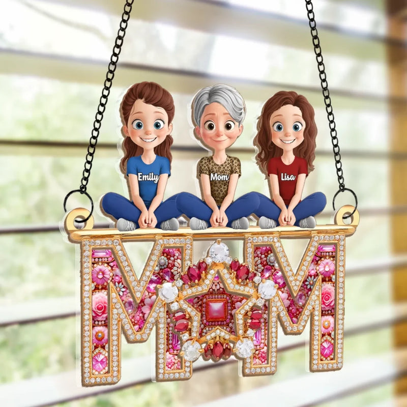 Our Shining Star - Family Personalized Window Hanging Suncatcher Ornament - Mother's Day, Gift For Mom, Grandma