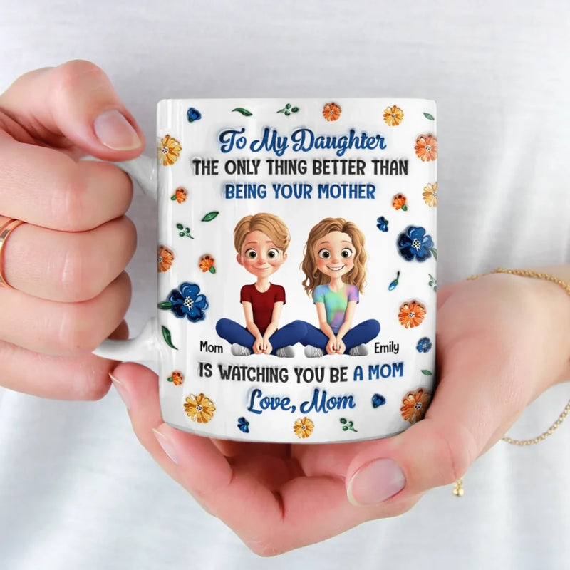 A Daughter Is A Miracle In Disguise - Family Personalized Custom 3D Inflated Effect Printed Mug - Mother's Day, Gift For Mom, Daughter