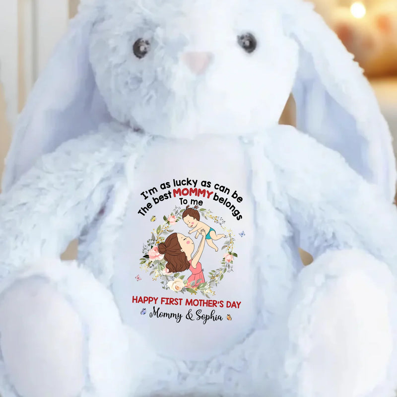 My First Best Friend, My Mommy - Family Personalized Custom Easter Bunny Plush - Mother's Day, Baby Shower Gift, Gift For First Mom