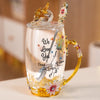 Holding Onto Love - Family Personalized Custom Enamel Flower Tea Cup With Lid & Spoon - Mother's Day, Gift For Mom, Grandma