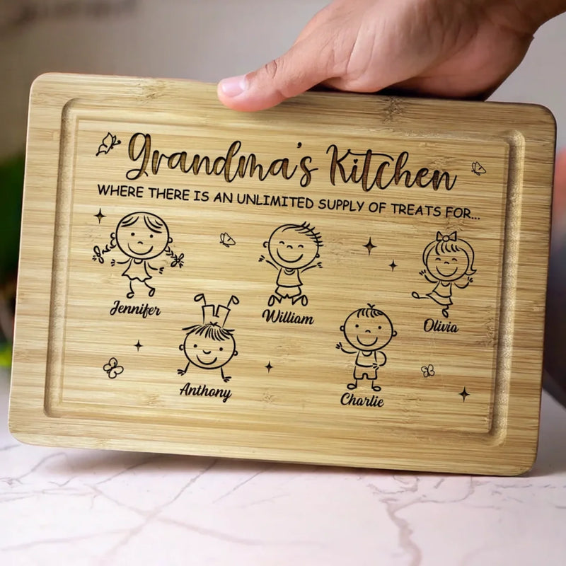 Happiness Is Homemade - Family Personalized Custom Engraved Wooden Cutting Board - Mother's Day, Gift For Mom, Grandma