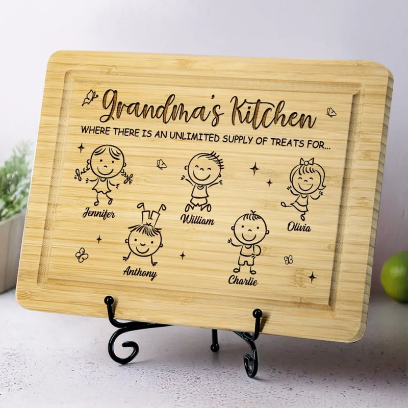 Happiness Is Homemade - Family Personalized Custom Engraved Wooden Cutting Board - Mother's Day, Gift For Mom, Grandma