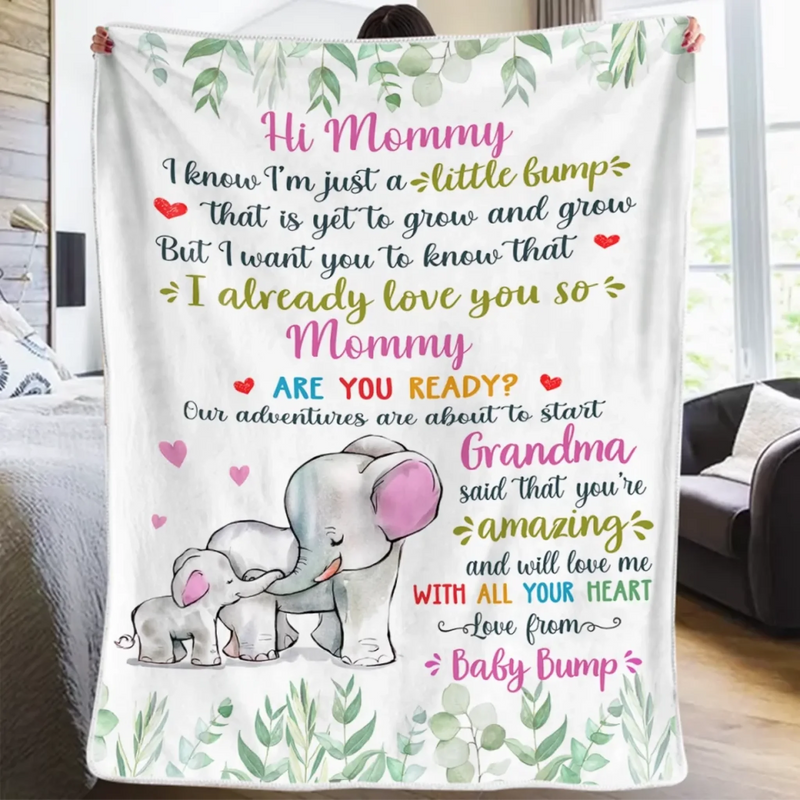 Already Loving You, Mommy - Family Personalized Custom Blanket - Mother's Day, Baby Shower Gift, Gift For First Mom