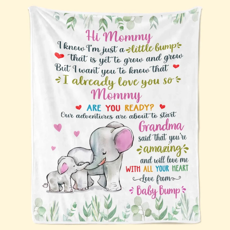 Already Loving You, Mommy - Family Personalized Custom Blanket - Mother's Day, Baby Shower Gift, Gift For First Mom