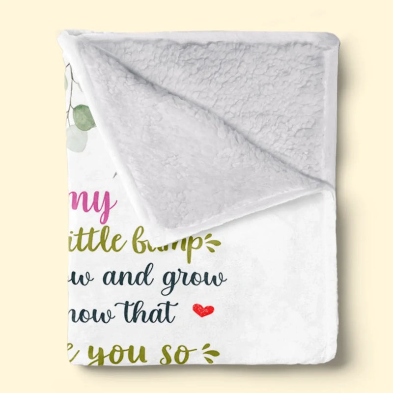 Can’t Wait To Grow With You - Family Personalized Custom Blanket - Mother's Day, Baby Shower Gift, Gift For First Mom