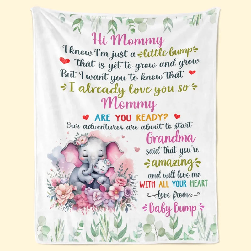 Can’t Wait To Grow With You - Family Personalized Custom Blanket - Mother's Day, Baby Shower Gift, Gift For First Mom