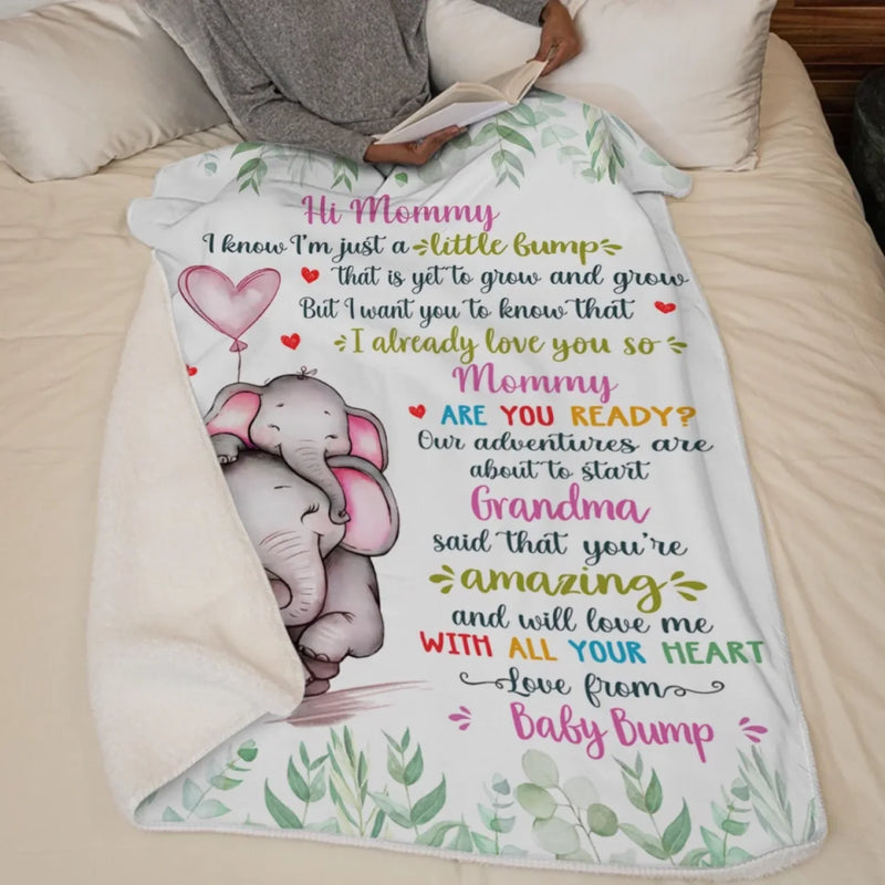 Already Your Baby, Forever Loved - Family Personalized Custom Blanket - Mother's Day, Baby Shower Gift, Gift For First Mom