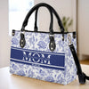With Every Heartbeat, You're Surrounded By Love - Family Personalized Custom Leather Handbag - Mother's Day, Gift For Mom, Grandma