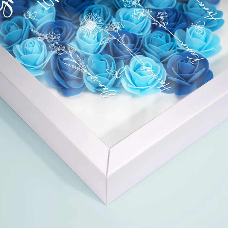 Love Blooms With You - Family Personalized Custom Flower Shadow Box - Mother's Day, Gift For Mom, Grandma