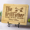 The Grillfather - Family Personalized Custom Engraved Wooden Cutting Board - Father's Day, Gift For Dad, Grandpa