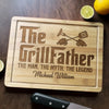 The Grillfather - Family Personalized Custom Engraved Wooden Cutting Board - Father's Day, Gift For Dad, Grandpa