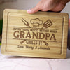 Everything Tastes Better When Grandpa Grills It - Family Personalized Custom Engraved Wooden Cutting Board - Father's Day, Gift For Dad, Grandpa