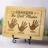 The Grill Master - Family Personalized Custom Engraved Wooden Cutting Board - Father's Day, Gift For Dad, Grandpa