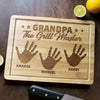 The Grill Master - Family Personalized Custom Engraved Wooden Cutting Board - Father's Day, Gift For Dad, Grandpa