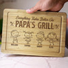 Everything Tastes Better On Papa's Grill - Family Personalized Custom Engraved Wooden Cutting Board - Father's Day, Gift For Dad, Grandpa