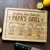 Everything Tastes Better On Papa's Grill - Family Personalized Custom Engraved Wooden Cutting Board - Father's Day, Gift For Dad, Grandpa