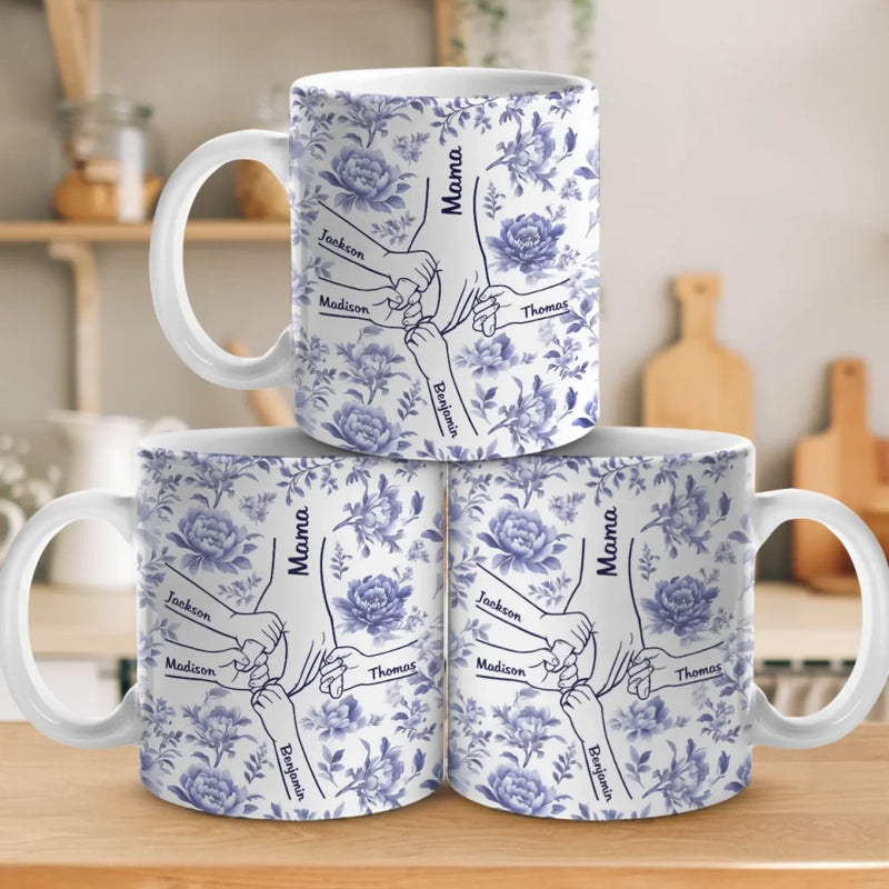 Custom Name Floral Gifts for Mom - Personalized Mugs