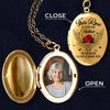 Custom Photo This Rose Is For My Mother In Heaven - Memorial Personalized Custom Locket Necklace - Sympathy Gift For Family Members