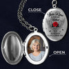 Custom Photo This Rose Is For My Mother In Heaven - Memorial Personalized Custom Locket Necklace - Sympathy Gift For Family Members