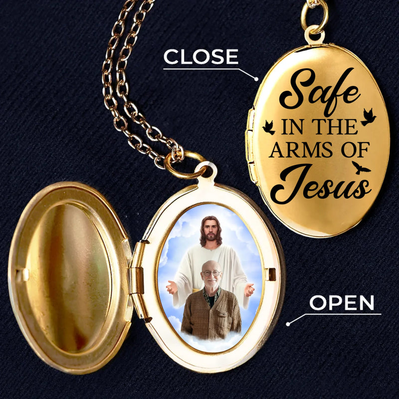 Custom Photo Love Lives Beyond Goodbye - Memorial Personalized Custom Locket Necklace - Sympathy Gift For Family Members