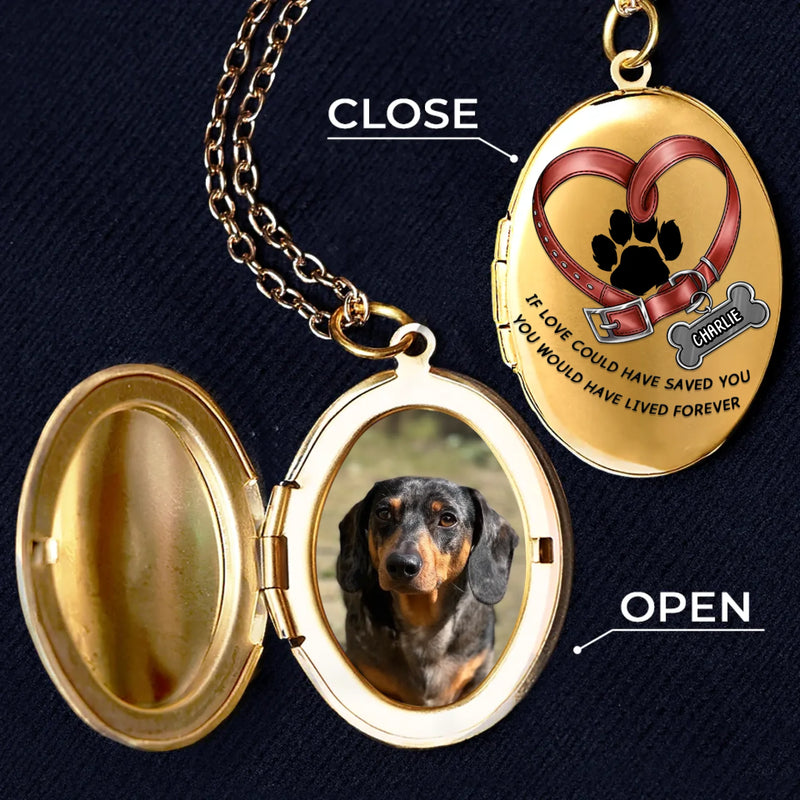 Custom Pet Photo Memorial Gifts for Dog Lovers - Personalized Locket Necklace