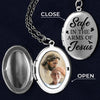 Custom Photo Holding On To Love Forever - Memorial Personalized Custom Locket Necklace - Sympathy Gift For Family Members