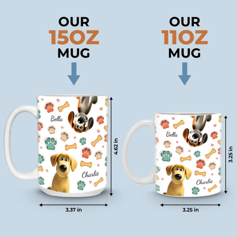 Made Of Love, Fur And A Whole Lot Of Treats - Dog Personalized Custom 3D Inflated Effect Printed Mug - Gift For Pet Owners, Pet Lovers