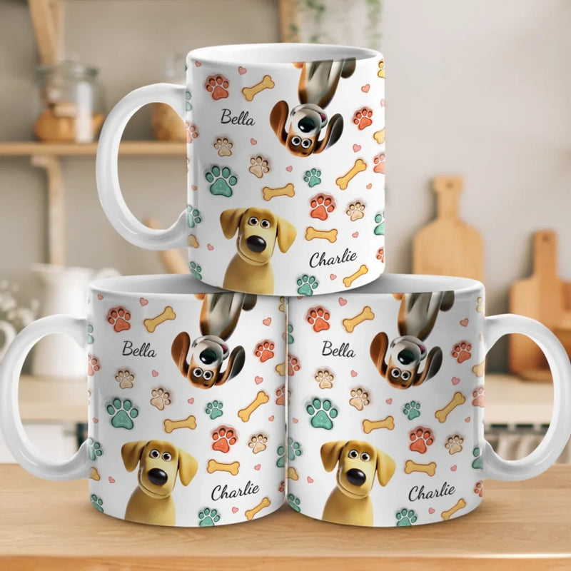 Made Of Love, Fur And A Whole Lot Of Treats - Dog Personalized Custom 3D Inflated Effect Printed Mug - Gift For Pet Owners, Pet Lovers