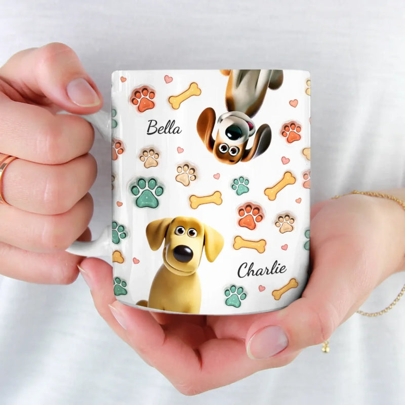 Made Of Love, Fur And A Whole Lot Of Treats - Dog Personalized Custom 3D Inflated Effect Printed Mug - Gift For Pet Owners, Pet Lovers