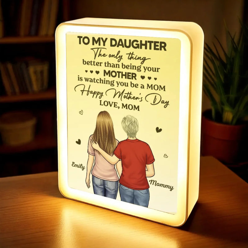 My First Friend, My Forever Guide - Family Personalized Custom LED Mirror Frame Lamp - Mother's Day, Gift For Mom, Daughter