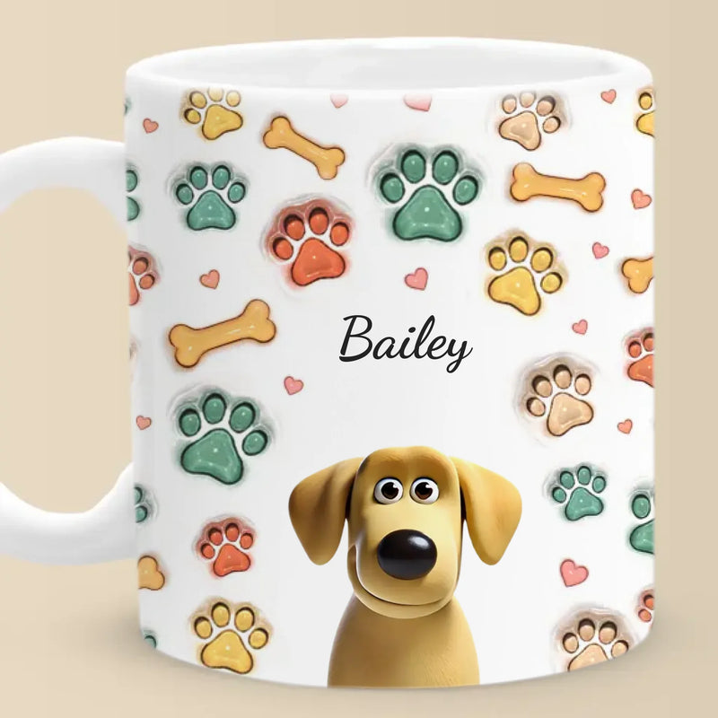 Made Of Love, Fur And A Whole Lot Of Treats - Dog Personalized Custom 3D Inflated Effect Printed Mug - Gift For Pet Owners, Pet Lovers