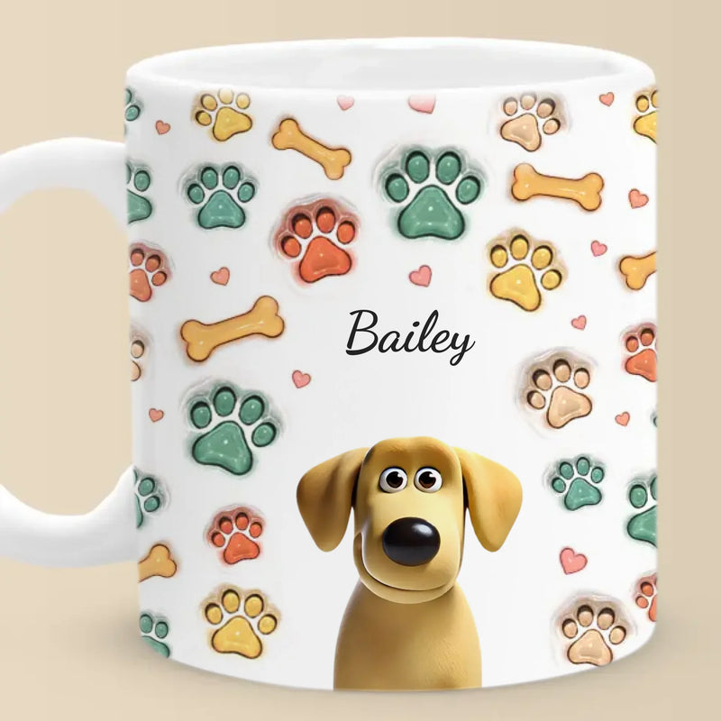 Made Of Love, Fur And A Whole Lot Of Treats - Dog Personalized Custom 3D Inflated Effect Printed Mug - Gift For Pet Owners, Pet Lovers